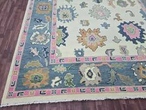 Tapis de soie en laine Oushak moderne noué à la main de haute qualité avec motif brodé abstrait pour la maison salon chambre - Product Image 2