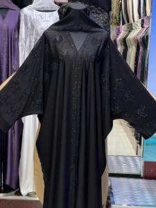 2025 nueva ropa islámica tradicional para mujeres Dubai Abaya inspirado Arabia Saudita paños transpirables del Golfo NEGRO HERMOSO diseño - Product Image 3
