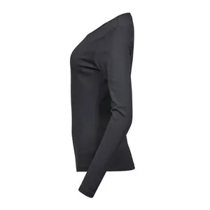 Custom <b>Ladies</b> <b>Long</b> Sleeve Interlock <b>T</b>-<b>Shirt</b> <b>for</b> Promotional Merchandising - Product Image 5