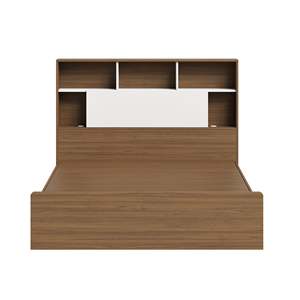 Hydraulic Storage Bed Frame with Integrated <b>Bookcase</b> Headboard, Lift Up Platform Bed with Hidden Storage Compartment, Modern Woo - Product Image 6