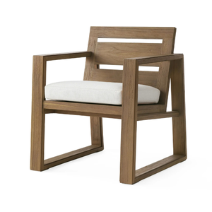 Chaise simple avec accoudoirs en bois de teck écologique pour l'extérieur et l'intérieur dans un style moderne - Product Image 1