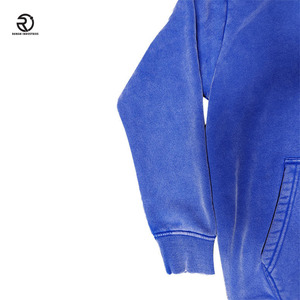 เสื้อฮู้ดสวมหัวสีฟ้าซีดกรดใส่สบายของผู้ชายเสื้อมีฮู้ดปรับแต่งได้มีสไตล์ดีไซน์โดดเด่น - Product Image 5