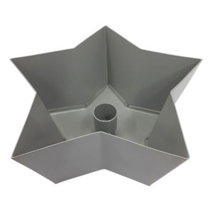 Bougeoir en fer en forme d'étoile pour décoration de maison couleur gris brillant support votif de grande taille pour fête maison et décoration de table - Product Image 1