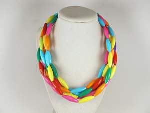 Ensemble de bijoux collier et boucles d'oreilles en résine multicouche à double couleur de style africain vintage pour femmes, fête, mariage par HD CRAFTS - Product Image 5