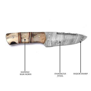 Support personnalisé en gros pleine soie acier Damas chasse Jungle couteau manche en bois Bushcraft lame fixe Camping couteaux - Product Image 3