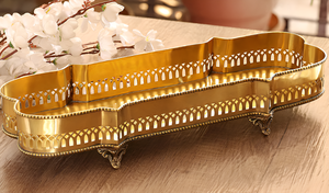 Plateau rectangulaire en aluminium royal décoratif de vente supérieure avec quatre jambes meilleur pour servir dans l'hôtel et le restaurant à un prix abordable - Product Image 5