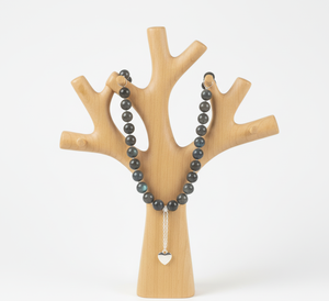 Collar con cuentas de piedra labradorita 925 de plata de 18 pulgadas para mujer, diseño geométrico anudado a mano, accesorio de moda, regalo - Product Image 4