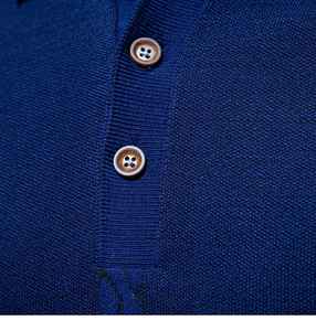 Camiseta de manga corta de Color sólido Retro para hombre, camiseta de polo informal a la moda, Camiseta de punto bordada transpirable - Product Image 4