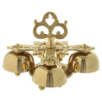 Cloche artisanale antique moderne en laiton, 4 sons, finition plaquée or, pour la liturgie religieuse, les cérémonies, les temples, la prière, la décoration intérieure