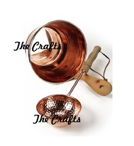 ถังและทัพพีสำหรับสปาซาวน่าขัดเงาทำจากทองแดงพร้อมที่จับไม้อุปกรณ์สำหรับซาวน่า - Product Image 2