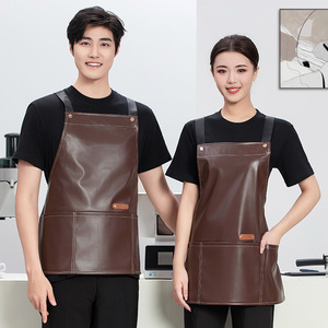 Tabliers de chef en toile <span class=keywords><strong>PUH</strong></span> 100% avec logo personnalisé imprimé, noir, promotion, imperméable, polyester, deux poches, cuisine, cuisson - Product Image 3
