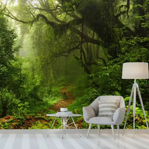 Carta da Parati Moderna Personalizzata con Motivo Foresta Magica, Adesiva e Rimovibile per Camera da Letto, Soggiorno, Sfondo Divano e Adesivi Murali - Product Image 4