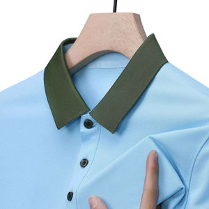 เสื้อเชิ้ตแขนสั้นผู้ชายคุณภาพสูง ผ้าถัก ระบายอากาศได้ดี ปักลาย โพลีเอสเตอร์/คอตตอน พิมพ์ลาย เหมาะสำหรับใส่ทำงาน - Product Image 2