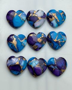 Lote de Cabujones de Turquesa Azul y Morado con Corte Corazón, Piedras Naturales Curadas para Joyería de Herencia, Artesanía y Elegancia Clásica Atemporal - Product Image 3