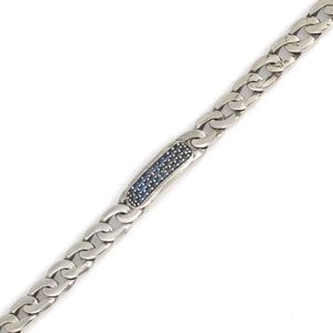925 Sterling Silver Gourmet <b>Bracelet</b> with Dark Blue Stone Tennis <b>Bracelets</b> Bangles Rose Gold Diamond Pearl <b>Ruby</b> Religious Style - Product Image 2
