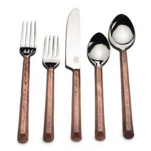Beautifully Crafted <b>Wood</b> and Steel Cutlery Mirrored Polish Eco-Friendly Metal Kitchen <b>Cooking</b> <b>Utensil</b> for Nonstick Cookware - Product Image 1
