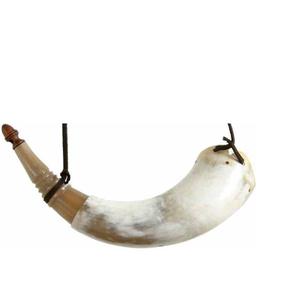 Corne de buffle en poudre, artisanat, corne naturelle, corne véritable pour ceinture en cuir avec embout en laiton et couvercle en bois - Product Image 6