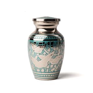 Urnes funéraires funéraires en métal à bandes chaudes de luxe modernes pour cendres humaines et moments mémorables Urnes de couleur antique pour adultes - Product Image 3