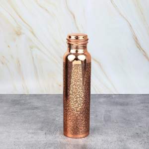 Pure Copper Diamond Pattern <b>Water</b> Bottle Health Benefits Ayurveda Drinkware Leakproof Metal <b>Container</b> For Yoga Fitness Gym - Product Image 6