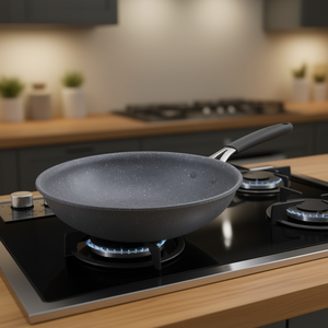 Wok en aluminium antiadhésif Lagostina TEMPRA MINERAL gris 28 cm avec 1 poignée (réf. 012163041828) - Product Image 3