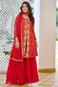 Fully Stitched <b>Kurti</b> Palazzo <b>for</b> <b>Women</b> Wear with Georgette Badhni Print Designer <b>Kurti</b> Palazzo <b>for</b> Export Sale - Product Image 6