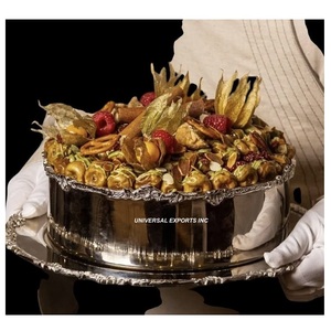 Cuenco de chocolate con acabado de plata brillante, cuenco dulce decorativo de forma redonda, cuenco de Chocolate de Metal decorativo de alta calidad - Product Image 1