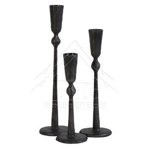 Candelabro Cónico Negro Mate de Lujo al por Mayor, Portavelas Decorativo Circular de Metal para Sala de Estar, Centro de Mesa para Eventos - Product Image 2
