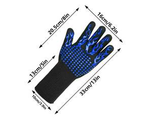 ถุงมือซิลิโคนบาร์บีคิวป้องกันการตัดความร้อนป้องกันการลื่นพร้อมโพลีเอสเตอร์เพื่อความปลอดภัยในอาหาร - Product Image 3