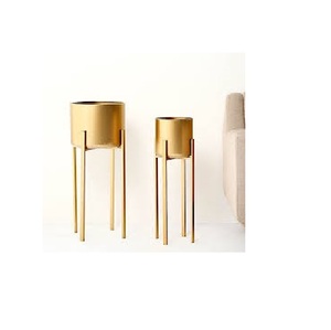 Pot de fleur en aluminium et métal argenté martelé vase décoratif et jardinières ensemble pour la maison inde Carton emballé - Product Image 1