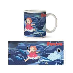 แก้วลายการ์ตูน Ponyo จากสตูดิโอจิบลิ ใช้กับไมโครเวฟและเครื่องล้างจานได้ ดีไซน์สไตล์ตะวันตก พร้อมหูจับ สำหรับกาแฟเอสเพรสโซ บรรจุในกล่อง - Product Image 6