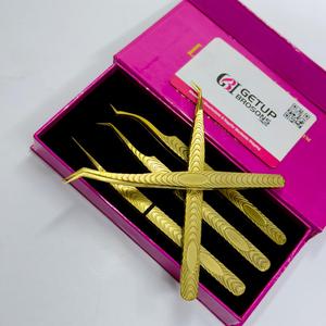 GETUP BROSONS IMPEX – Kit d'outils de précision pour extensions de cils plaqué or, différents styles, avec étui de rangement - Product Image 3