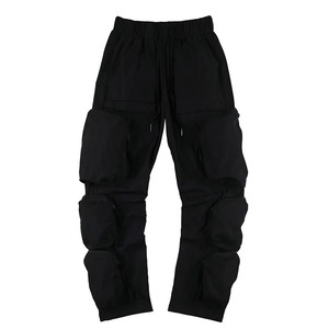 High-Arcade Can Wind Zipper Multi-Pocket Hip Hop Trend Loose Casual Cargo Jogger Pantalones con diseño de tiro alto Cinturones - Product Image 4