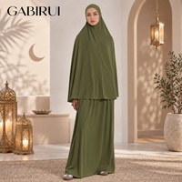 Ensemble 2 pièces de mode modeste pour femmes musulmanes du Ramadan : Khimar et jupe de prière en jersey, Robe Abaya – Direct Usine