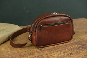 Vintage Leather Mini Handbags Crossbody <b>Shoulder</b> <b>Bags</b> <b>Small</b> sling <b>Bag</b> With Cross Body Strap Zipper Open Leather Hand <b>Bags</b> - Product Image 5