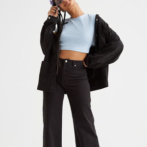 Women's Casual High Waisted PU <b>Leather</b> <b>Pants</b> with Zippers Skinny Pencil Trousers Flat Front Style and Lace Decoration OEM - Product Image 5