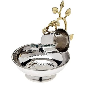 Tazón de comida de acero inoxidable de Metal de la mejor calidad, tamaño grande, hecho a mano, última llegada, diseño único, tazón recubierto de polvo de Color blanco - Product Image 3