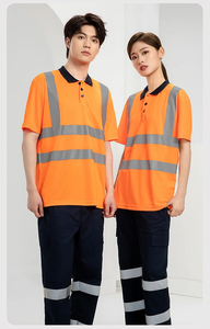 Camisa de trabajo, pantalones de alta visibilidad para hombre, de secado rápido, camisa polo de seguridad, pantalones de verano para construcción, ropa de trabajo con rayas reflectantes, overol de trabajo. - Product Image 5