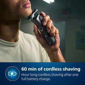 Afeitadora Eléctrica Húmeda y Seca con Estuche de Transporte, Resistente al Agua IPX7, Cuchillas Triples Dobles para Uso Corporal, Mini Afeitadora Rotatoria de Repuesto - Product Image 6