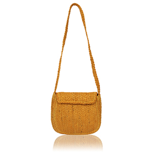 Bolso Bandolera de Yute Tejido a Crochet Estilo Bohemio para Mujer, Color Sólido, Cierre de Solapa, Correa para el Hombro, Ecológico, para Uso Diario en Verano - Product Image 5