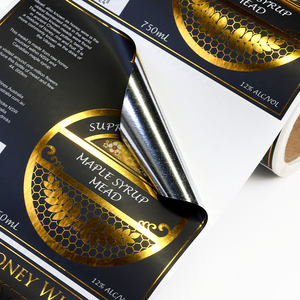 ملصقات سوداء غير لامعة لترويج العلامات التجارية على الموضة ملصقات رقائق ذهبية لاصقة مقاومة للماء شعار مخصص - Product Image 3