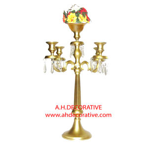 Candelabros altos Juego de 2 candelabros plateados de lujo de pie para sala de estar Diseño único Venta caliente Candelabros hechos a mano - Product Image 4