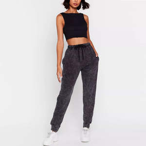 Pantalons de survêtement en toile pour femmes, coupe droite, jambes larges, devant plat, avec impression personnalisée, haute qualité - Product Image 6