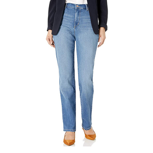 Vente en gros de pantalons cargo décontractés en denim personnalisés pour femmes, style streetwear, pour l'hiver, jeans à l'avant plat pour femmes - Product Image 4