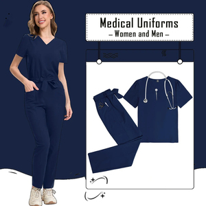 2025 último diseño de Jersey y pantalón con estilo para mujer, uniformes médicos, conjuntos de uniformes de enfermería, uniformes de Hospital - Product Image 6