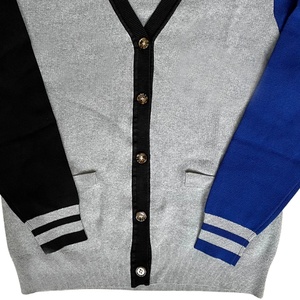Cardigan en laine/acrylique bleu pour homme, veste de sport, pull boutonné, vêtement décontracté d'hiver, séchage rapide, respirant - Product Image 5