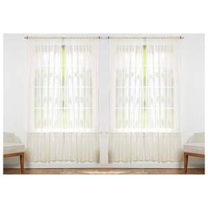 J&V Textiles Set di 4 Tende Trasparenti Solide per Finestre, Confezione Convenienza Tende e Mantovane - Product Image 1