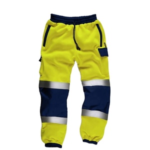 Joggers en coton polyester haute visibilité Logo personnalisable Flash LED jaune bleu Caractéristiques étanches Logo personnalisable Sécurité réfléchissante - Product Image 1