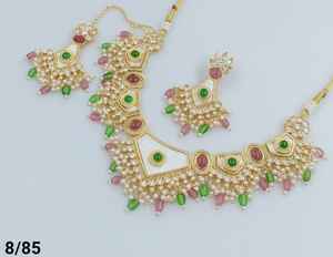 Indan, venta al por mayor, 2024, última moda, gargantilla de perlas chapadas en oro tradicional, conjunto de collar para mujer - Product Image 3