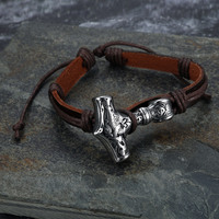 Joyería de Moda al por Mayor, Brazalete de Acero Inoxidable para Hombre, Estilo Clásico, con Circonita Cúbica con Corte Princesa, Hacha Vikinga Celta, Regalo para Fiesta