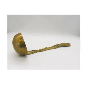 定制黄铜汤勺煎勺最新设计派对用具餐桌装饰使用黄铜汤勺
